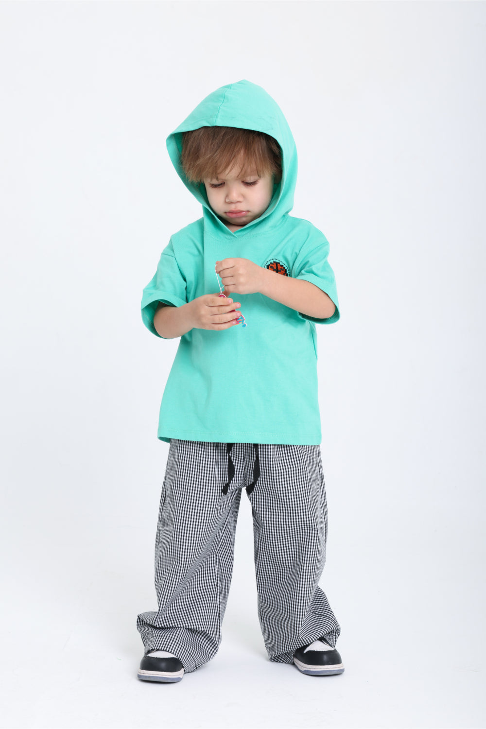 unisex baby cotton pants – black & white