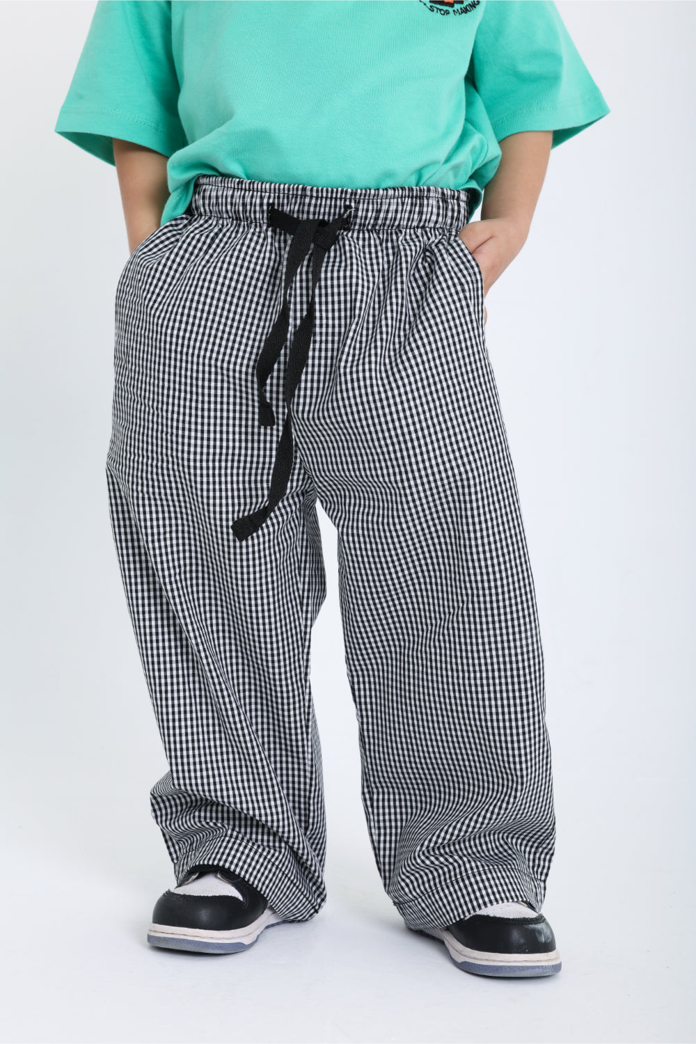 unisex baby cotton pants – black & white