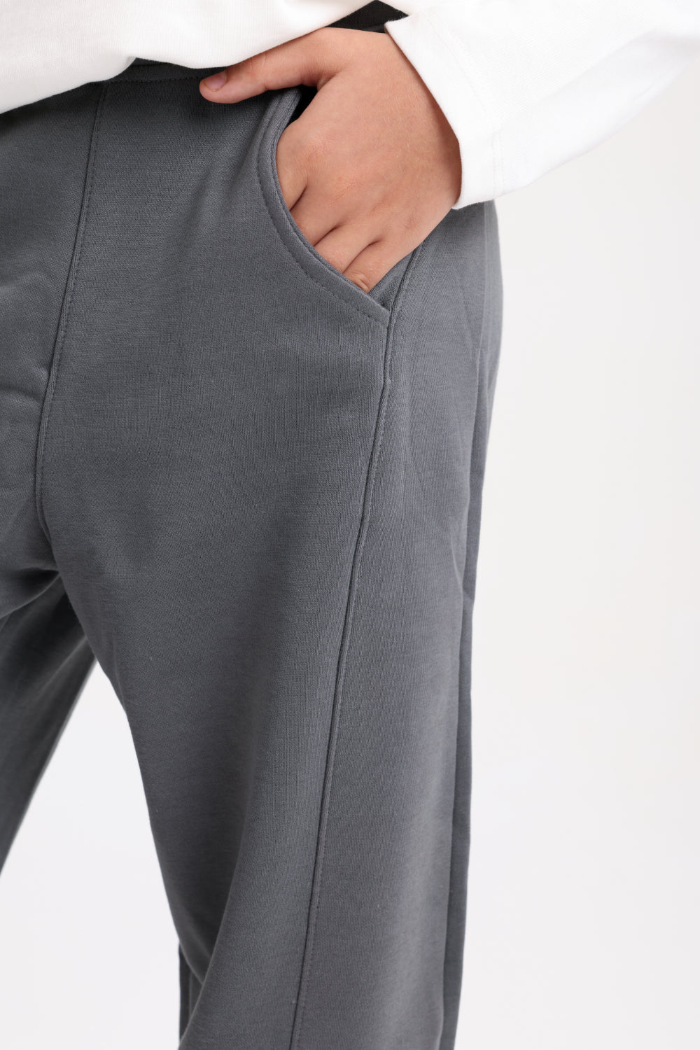 unisex barrel fit pants – dark grey