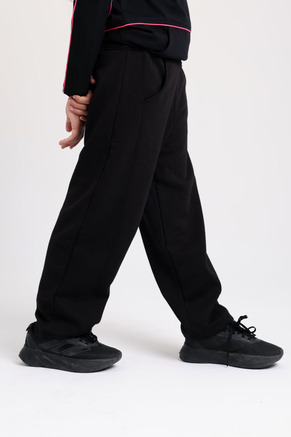 unisex barrel fit pants – black