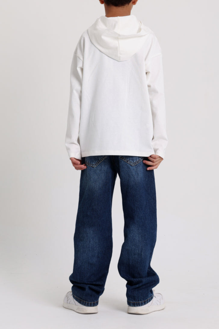 unisex cotton hooded – offwhite with "play all the games" print