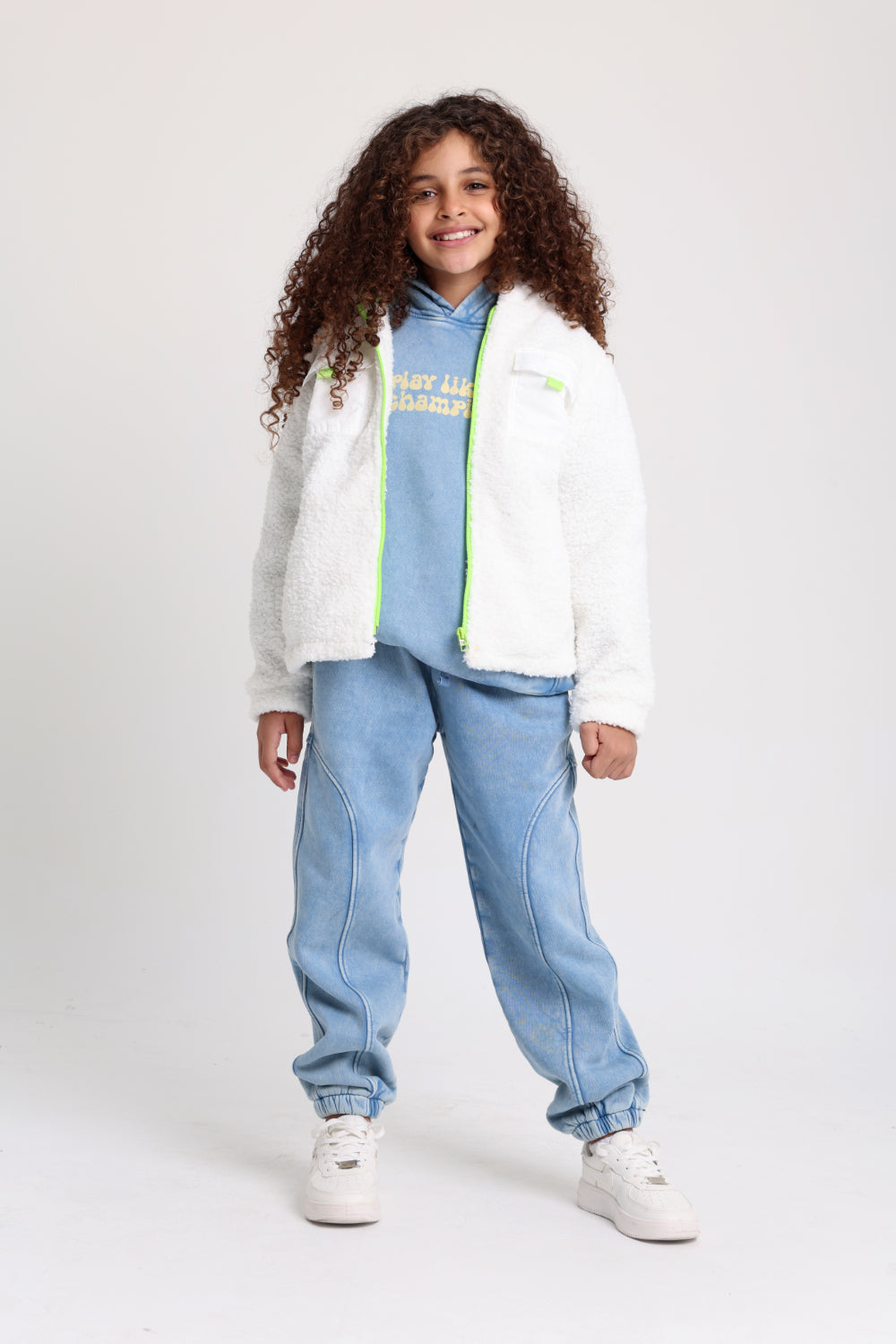unisex fleeced teddy jacket – off-white