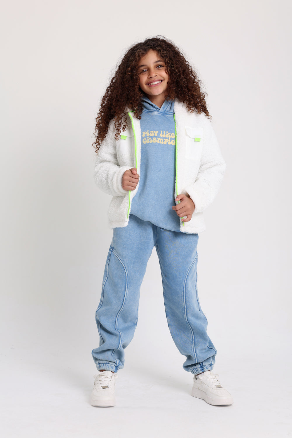 unisex fleeced teddy jacket – off-white