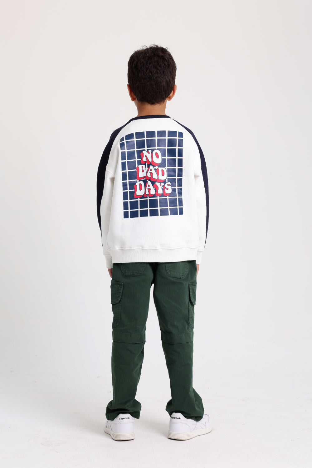 unisex cotton sweatshirt – offwhite with "no bad days" print