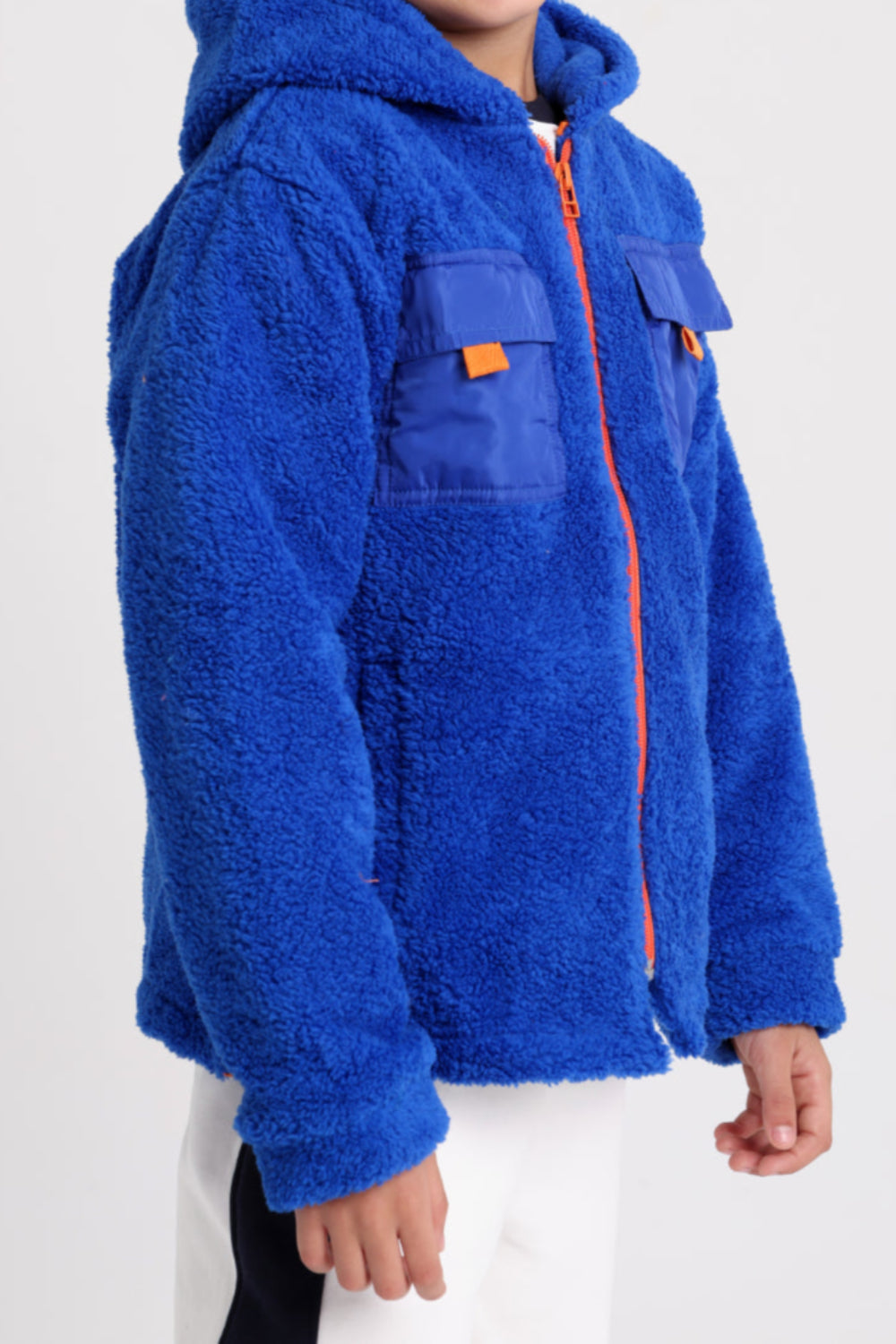 unisex fleeced teddy jacket – blue