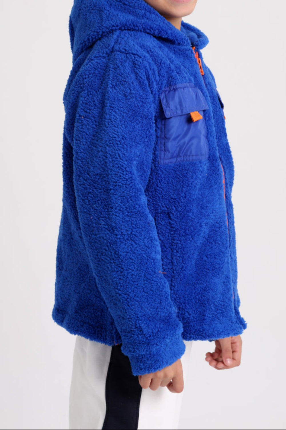 unisex fleeced teddy jacket – blue
