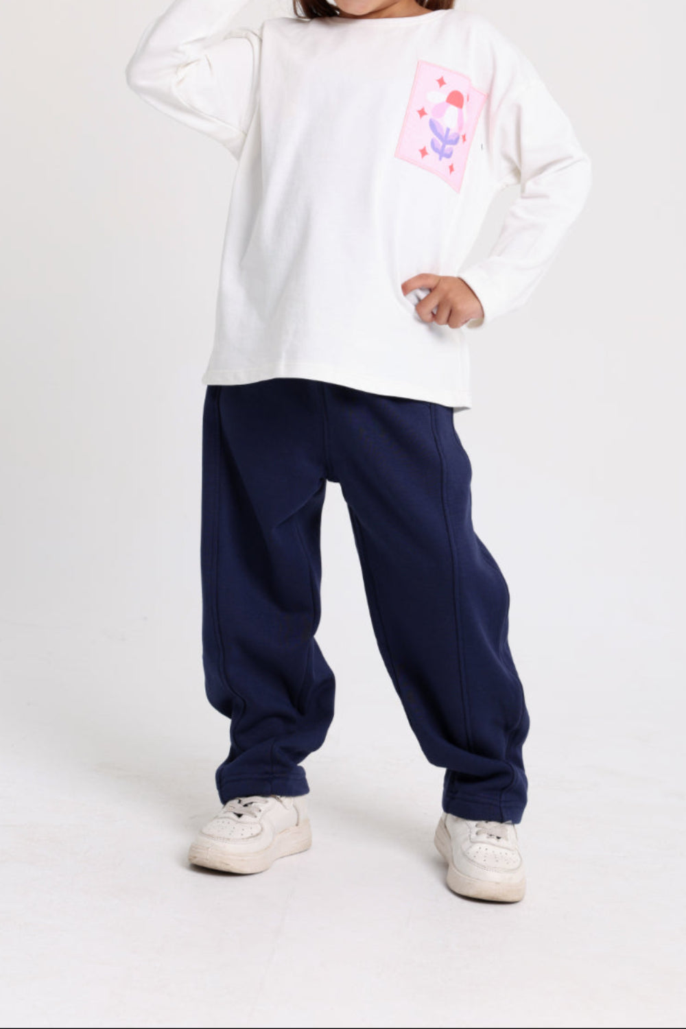 unisex barrel fit pants – navy