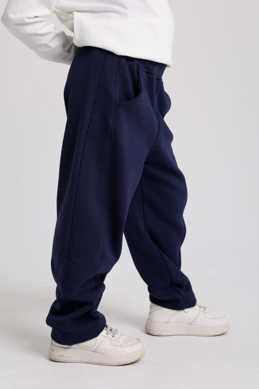 unisex barrel fit pants – navy