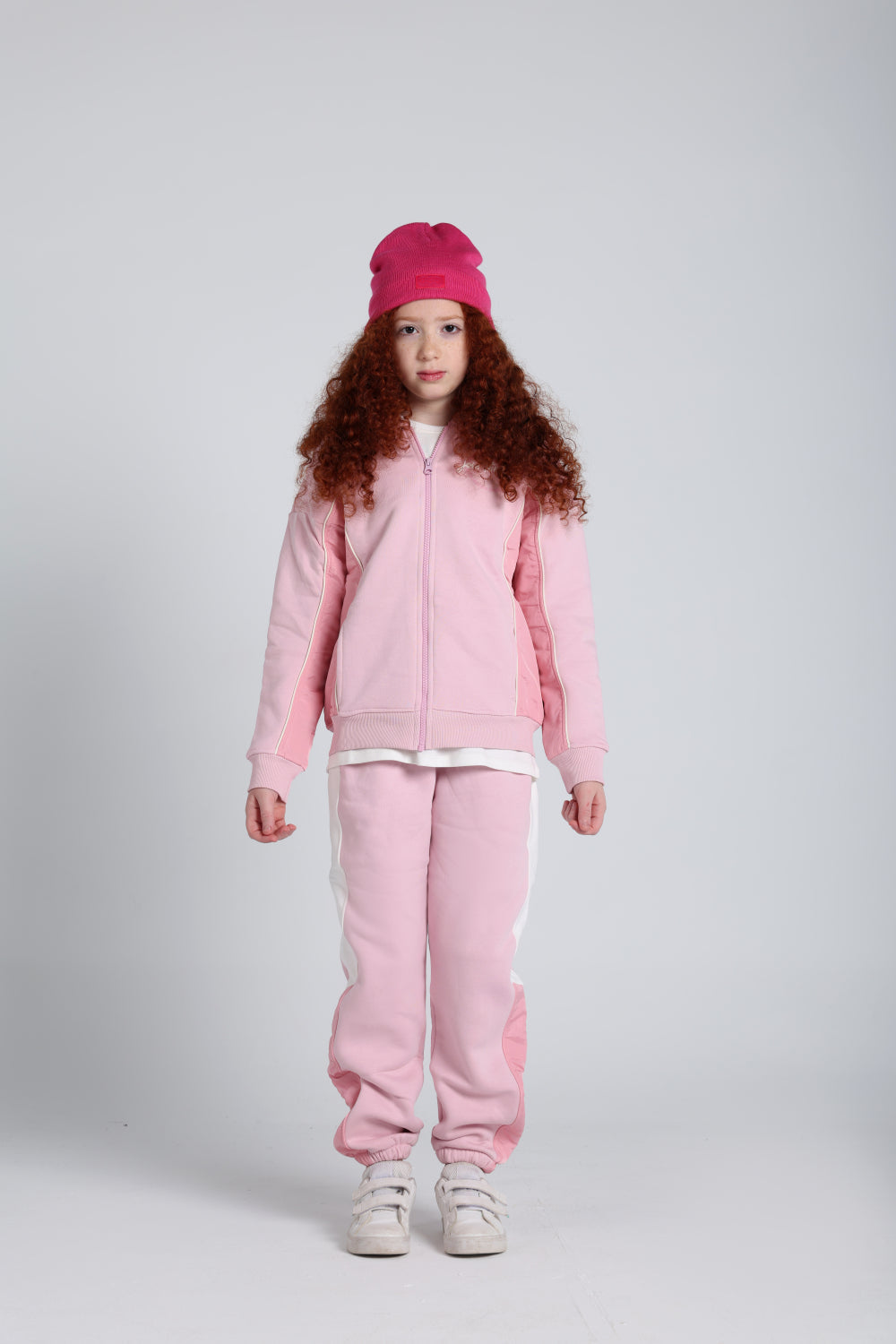 girls cotton hoodie – pink with “join the fun“ print
