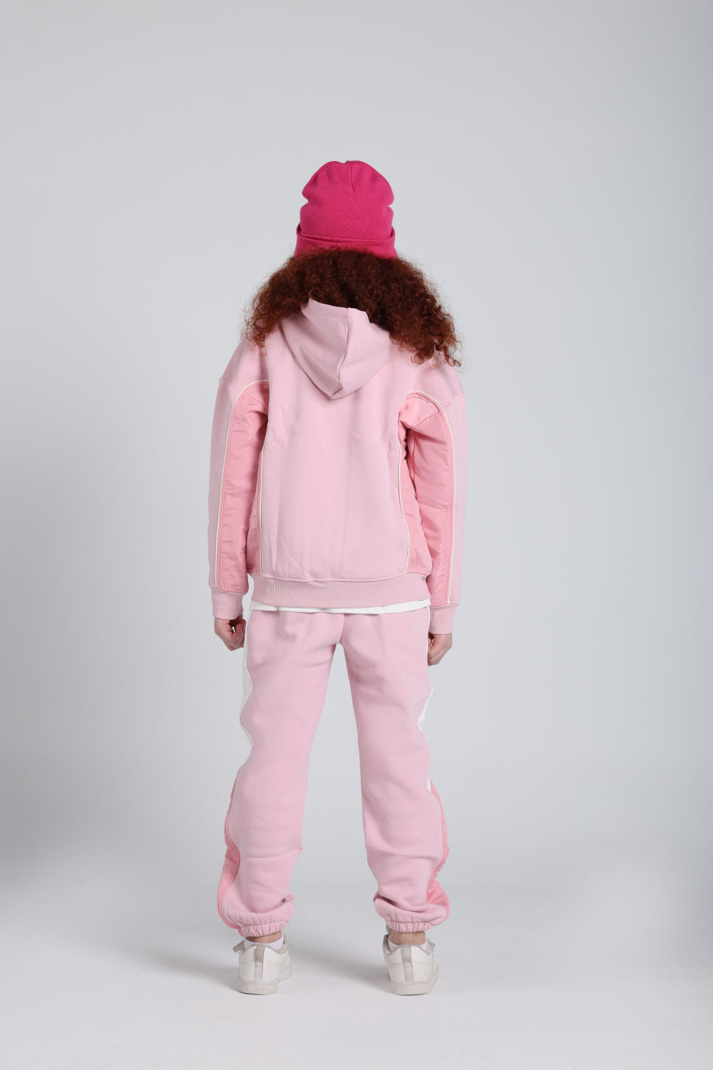 girls cotton hoodie – pink with “join the fun“ print