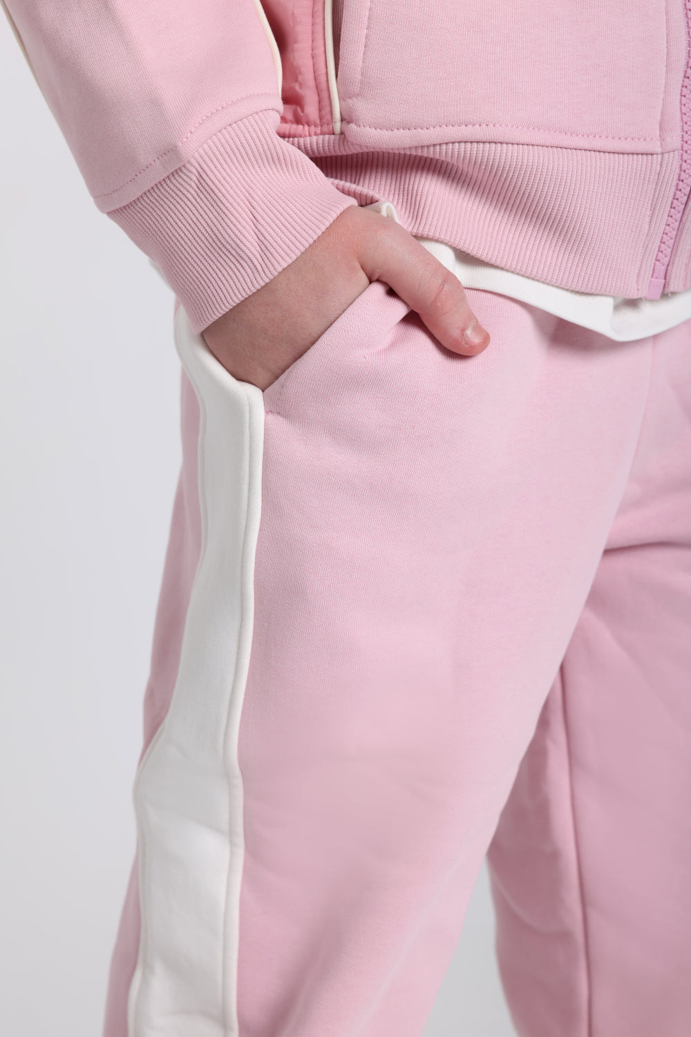 girls cotton sweat pants – pink