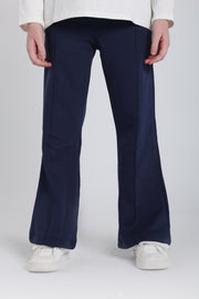 teens cotton flared leggings - navy