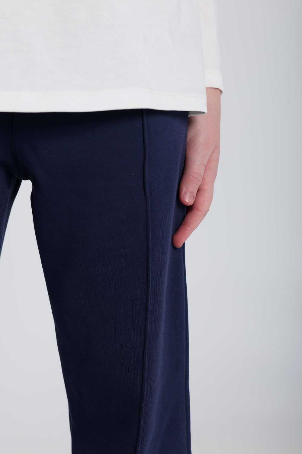 teens cotton flared leggings - navy