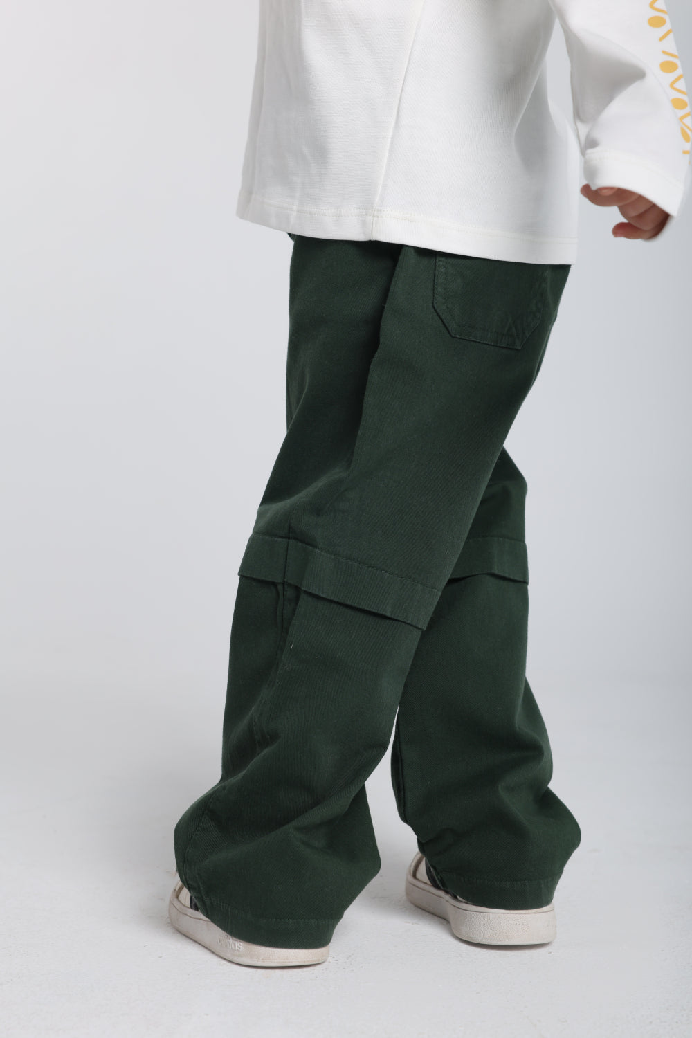 unisex baby gabardine pants – dark green