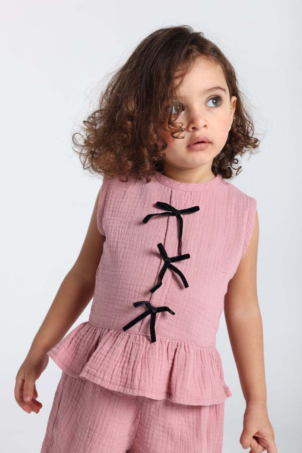 baby girls cotton 2-piece outfit set – dusty pink