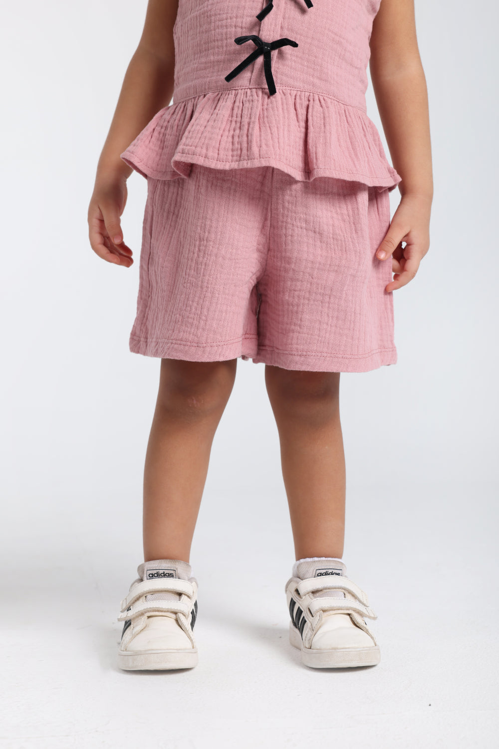 baby girls cotton 2-piece outfit set – dusty pink