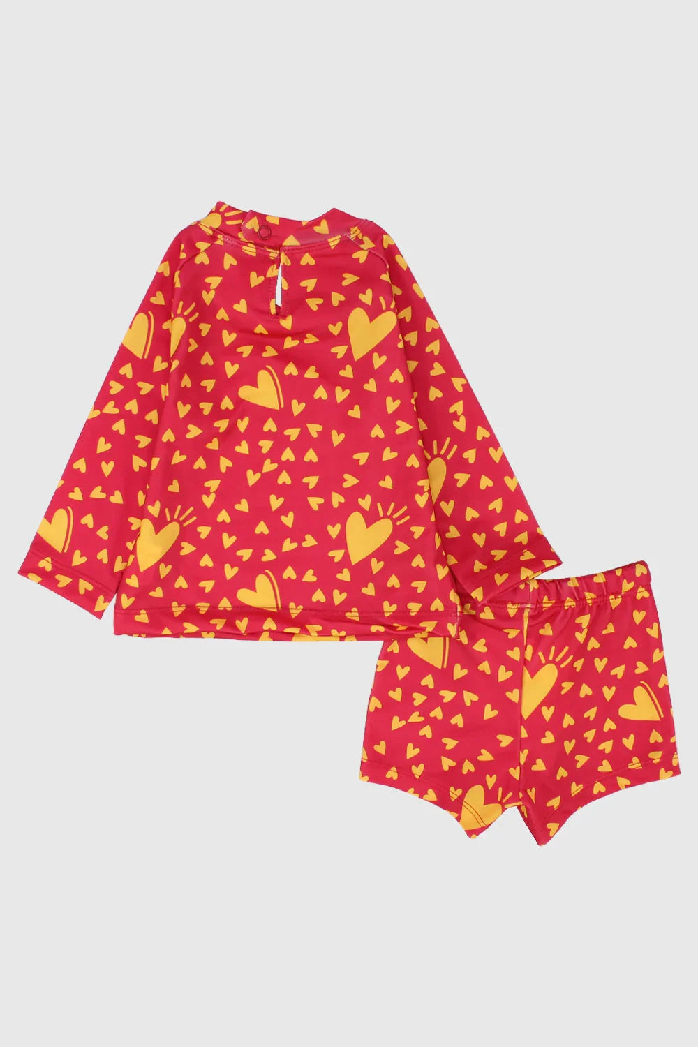 little hearts sleeved 2-piece swimsuit - playmore