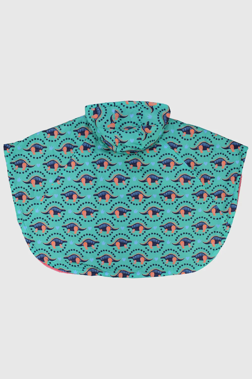 dino turquoise poncho towel - playmore