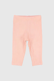 salmon ribbed leggings - playmore