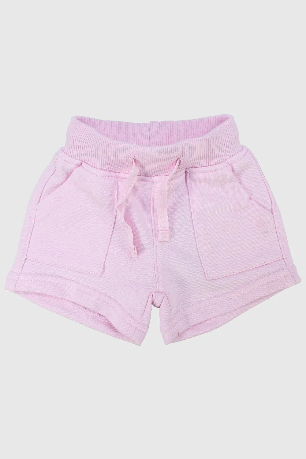 baby girls' pink cotton shorts - playmore
