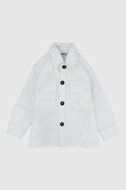 unisex white long-sleeved overshirt - playmore