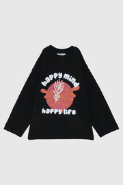 "happy mind happy life" long-sleeved t-shirt - playmore