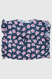 pink flowers ruffled coverup - playmore