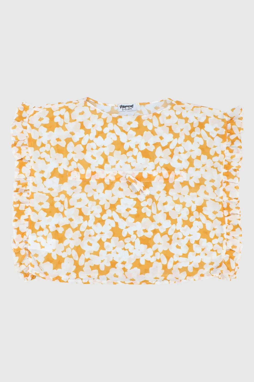yellow floral ruffled coverup - playmore