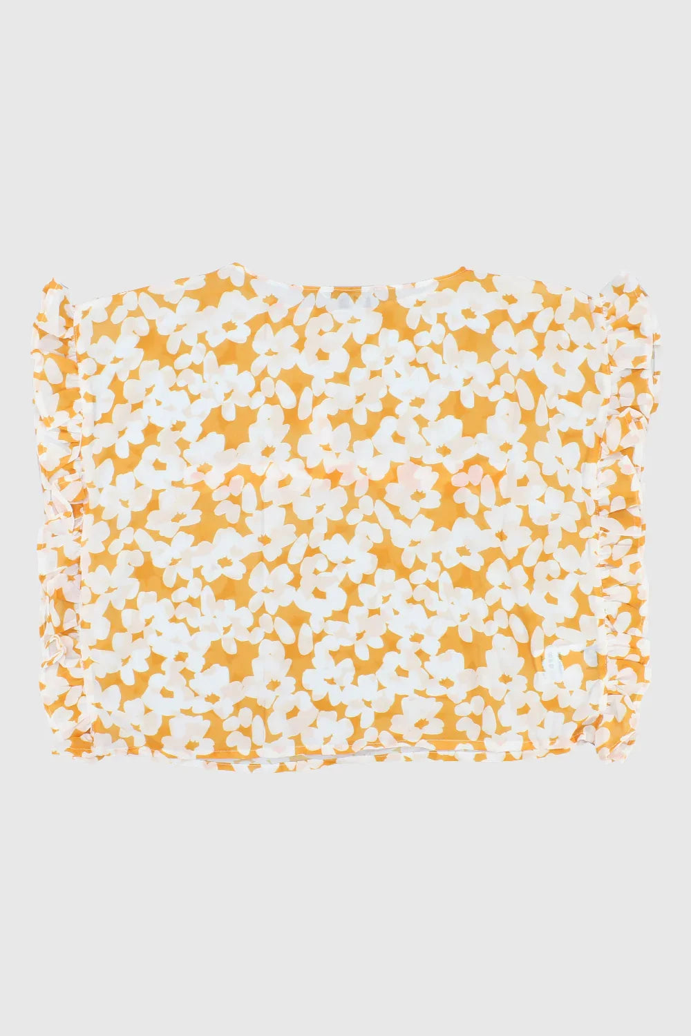 yellow floral ruffled coverup - playmore