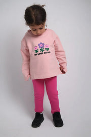fuchsia fleeced leggings - playmore