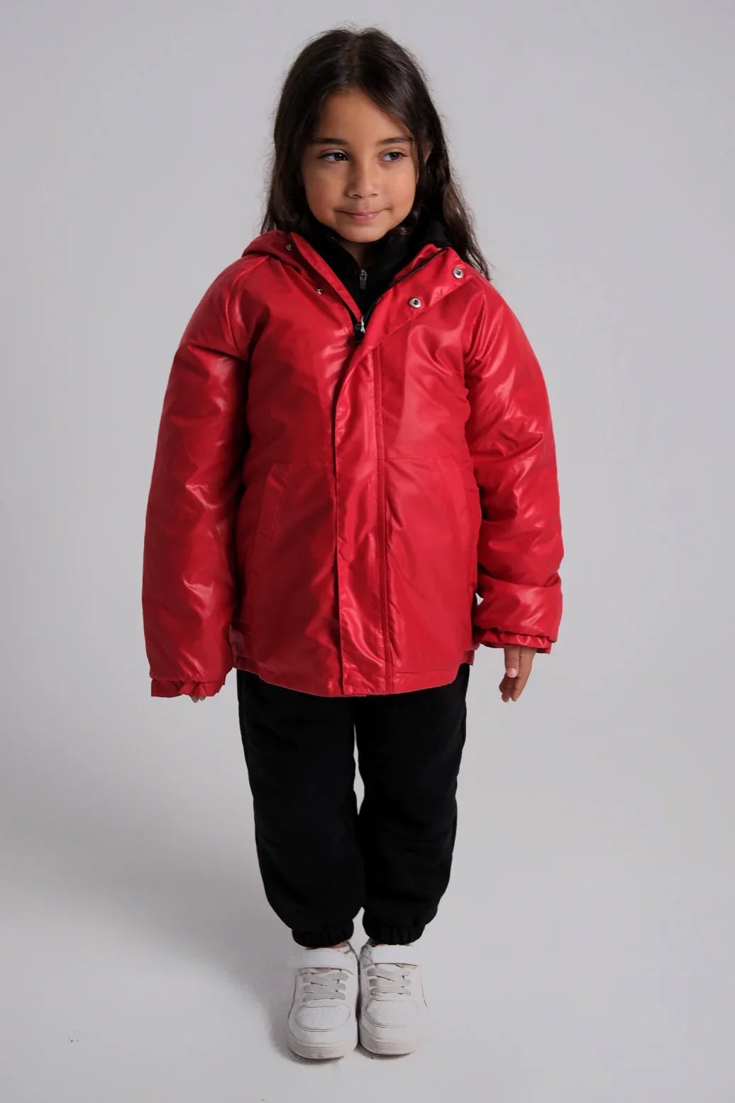 unisex red fur lined raincoat - playmore