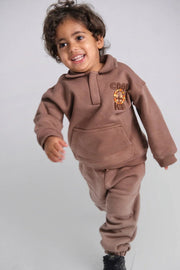 unisex "cool kid" brown 2-piece outfit set - playmore