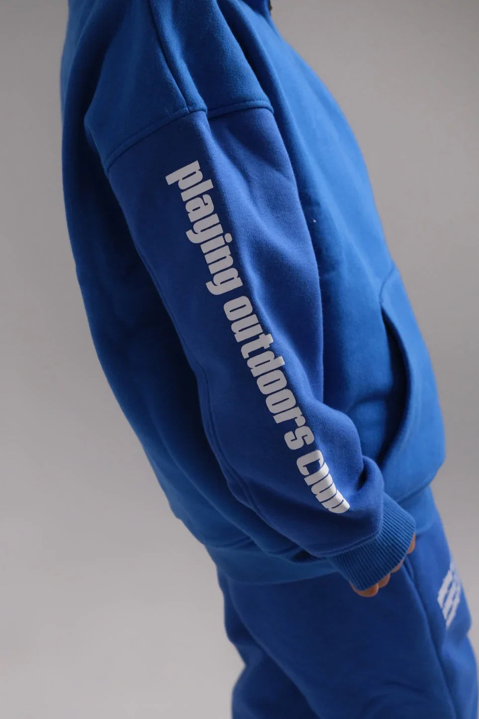 unisex blue "playing outdoors club" long-sleeved sweatshirt - playmore
