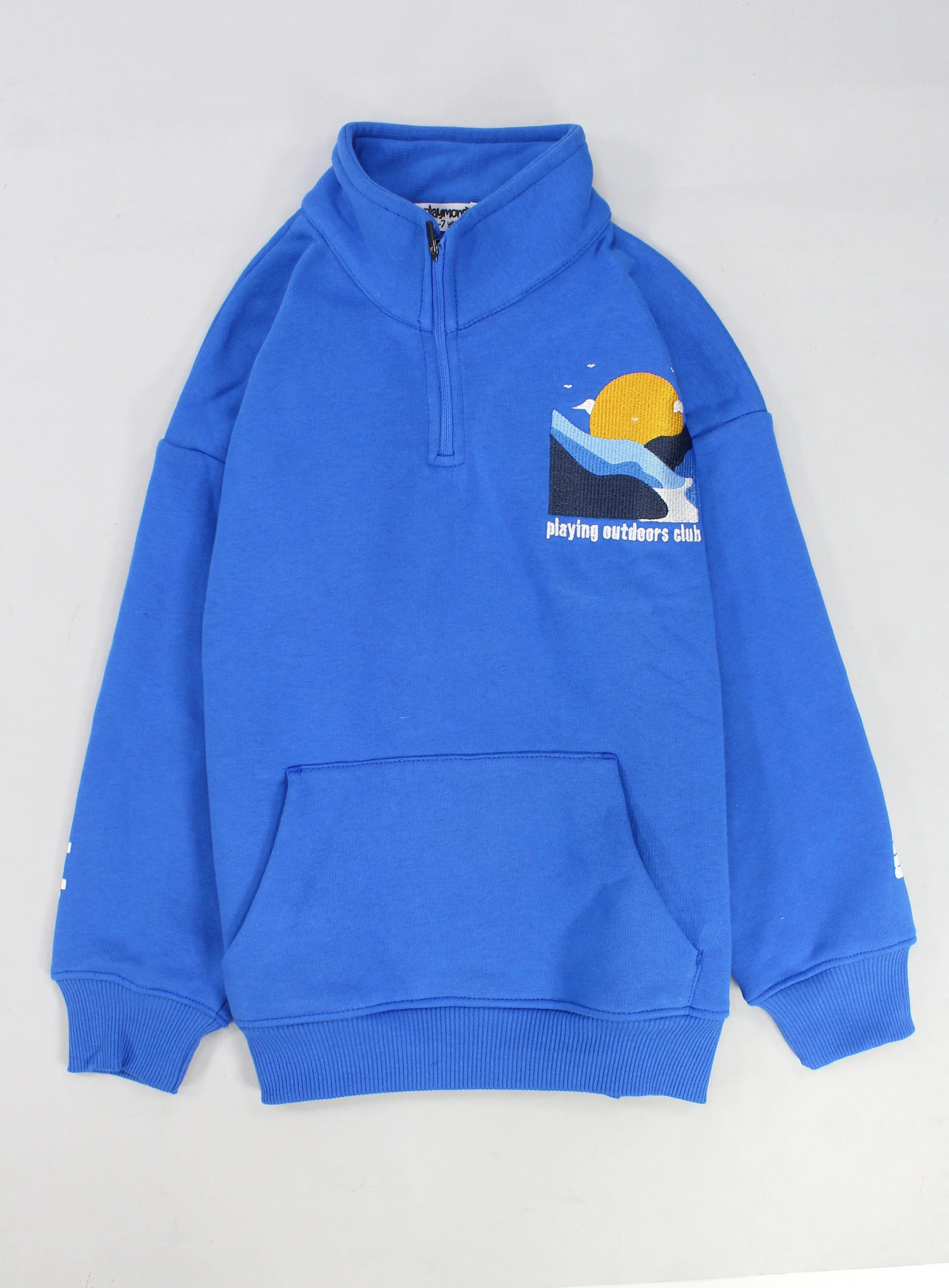 unisex blue "playing outdoors club" long-sleeved sweatshirt - playmore
