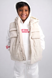 unisex beige puffer vest - playmore