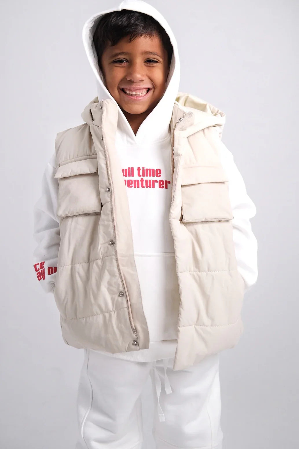 unisex beige puffer vest - playmore