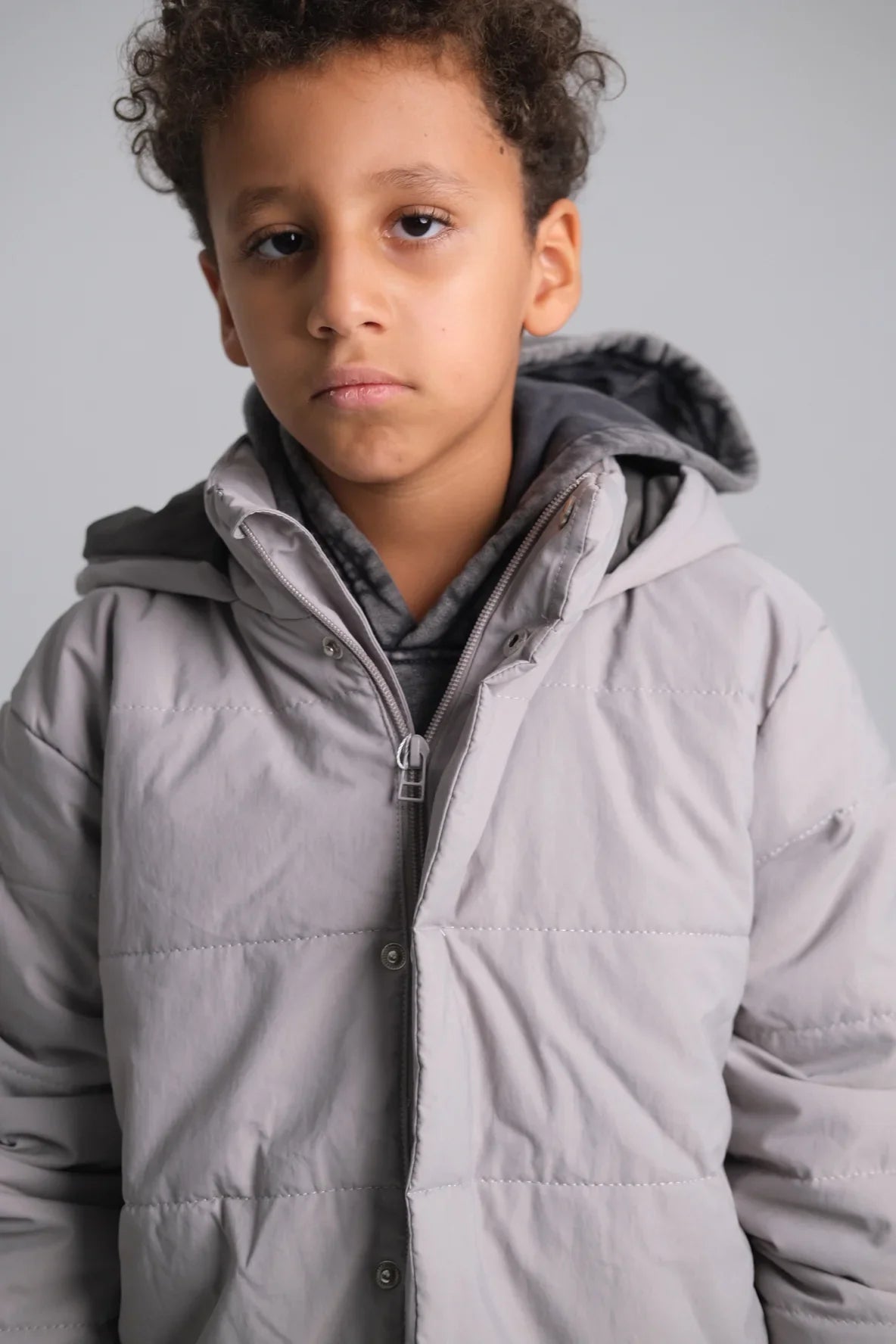 unisex grey puffer jacket - playmore