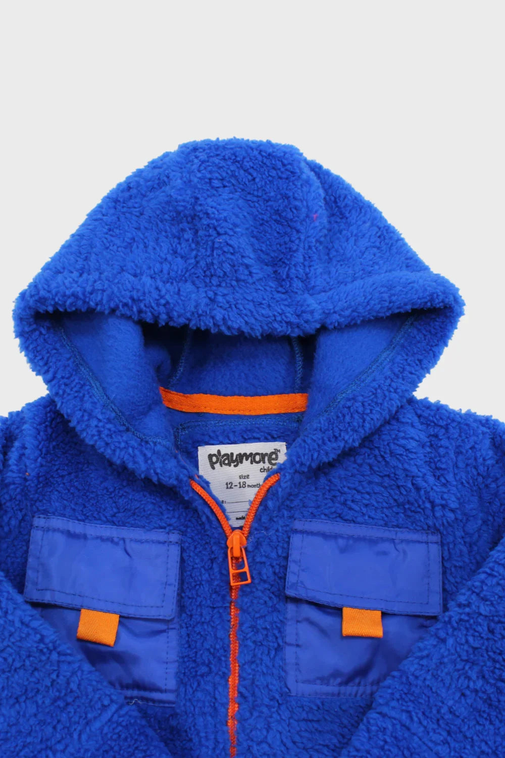 unisex blue long-sleeved teddy jacket - playmore