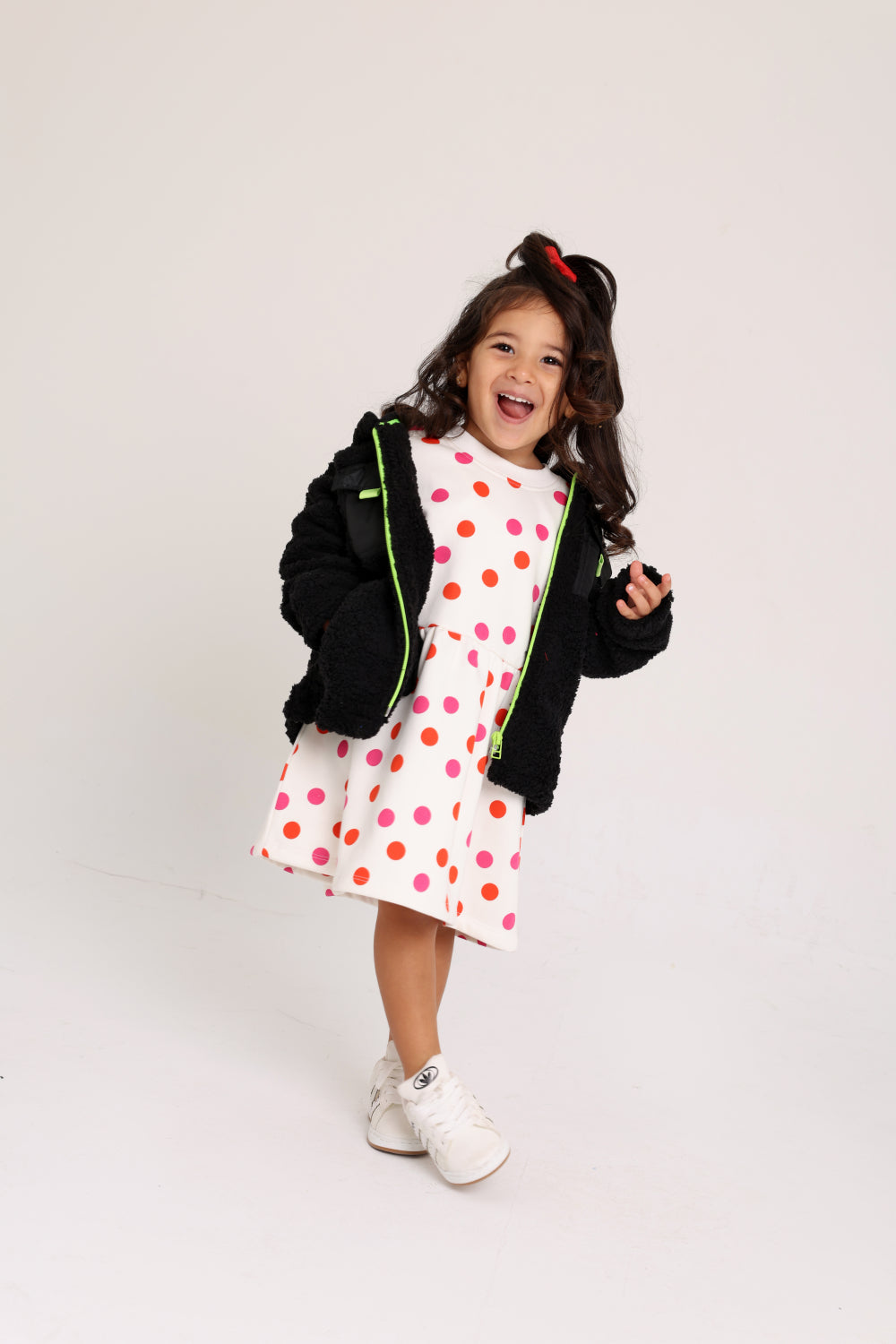 unisex baby fleeced teddy jacket – black