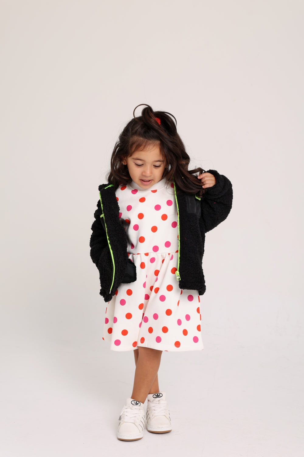 unisex baby fleeced teddy jacket – black