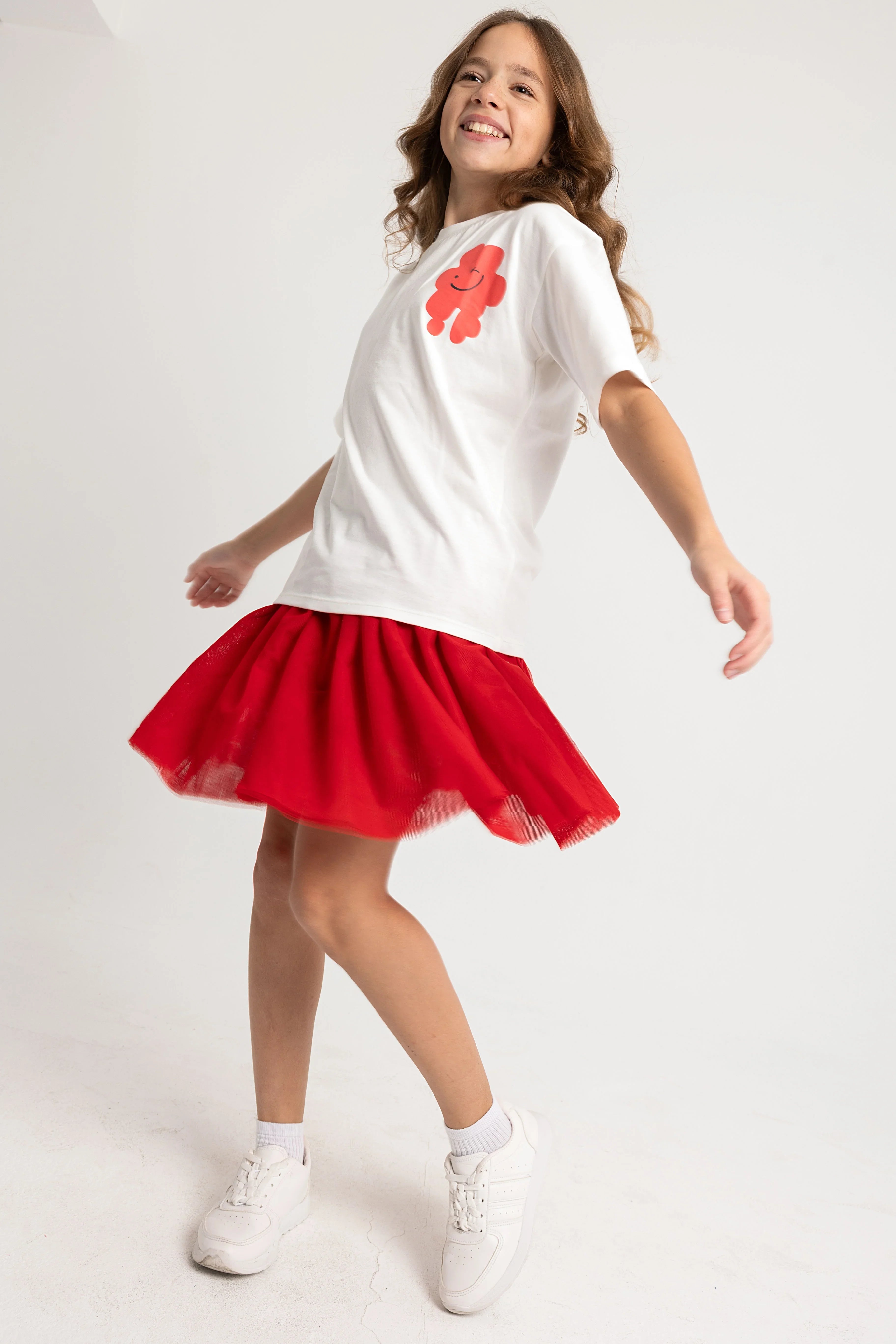 girls tulle skort – red - playmore