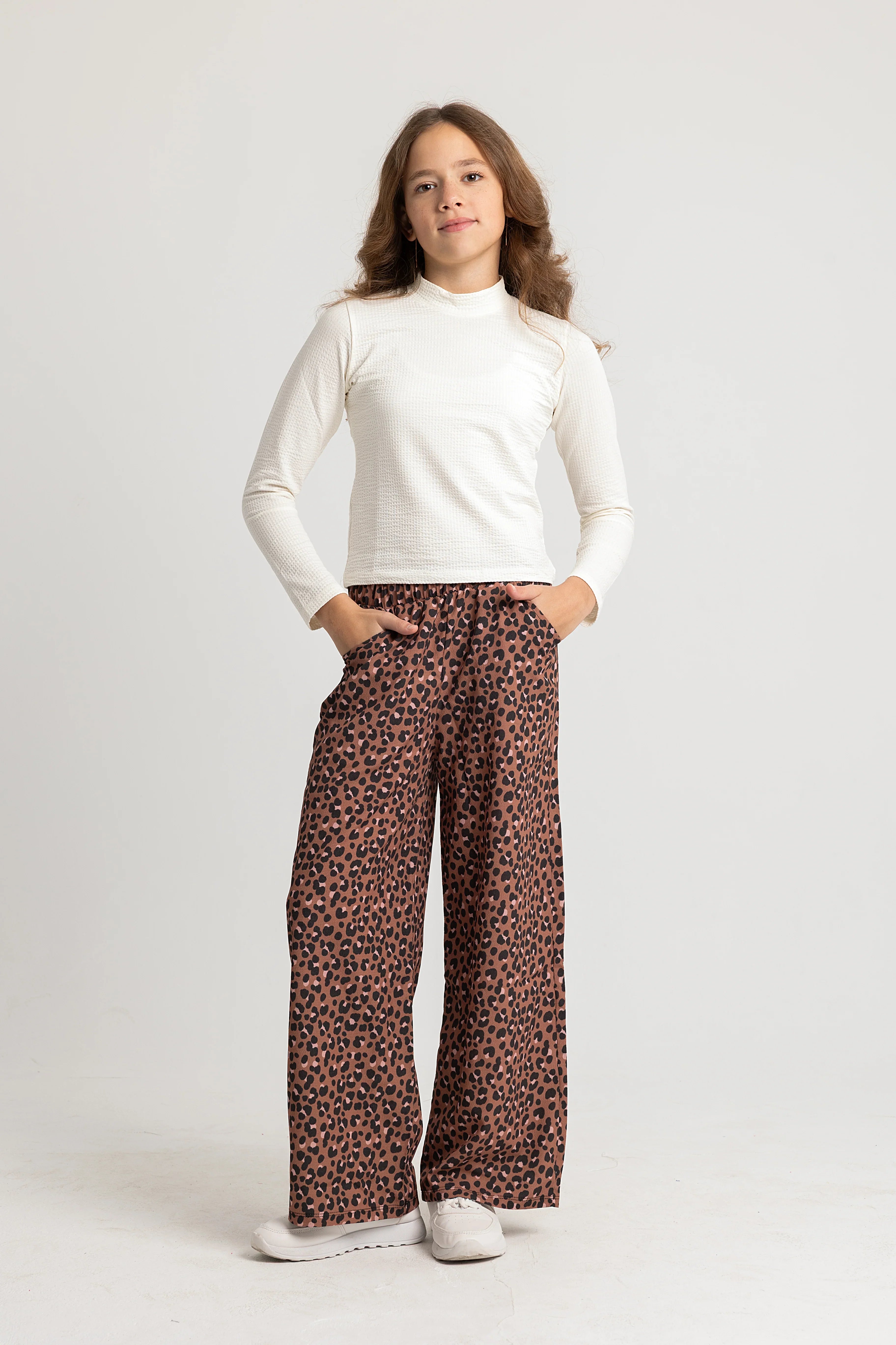 girls cotton basic top – off-white - playmore