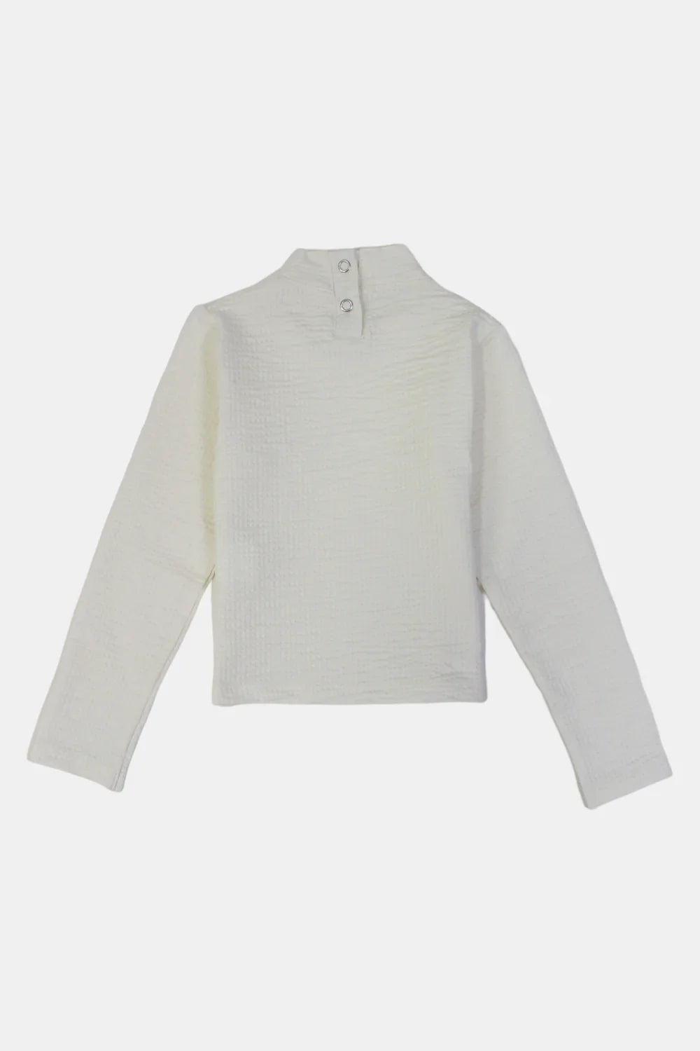 long sleeved cotton top – off-white - playmore