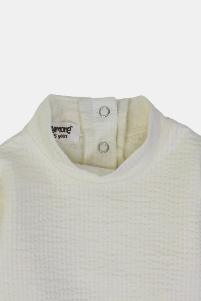long sleeved cotton top – off-white - playmore