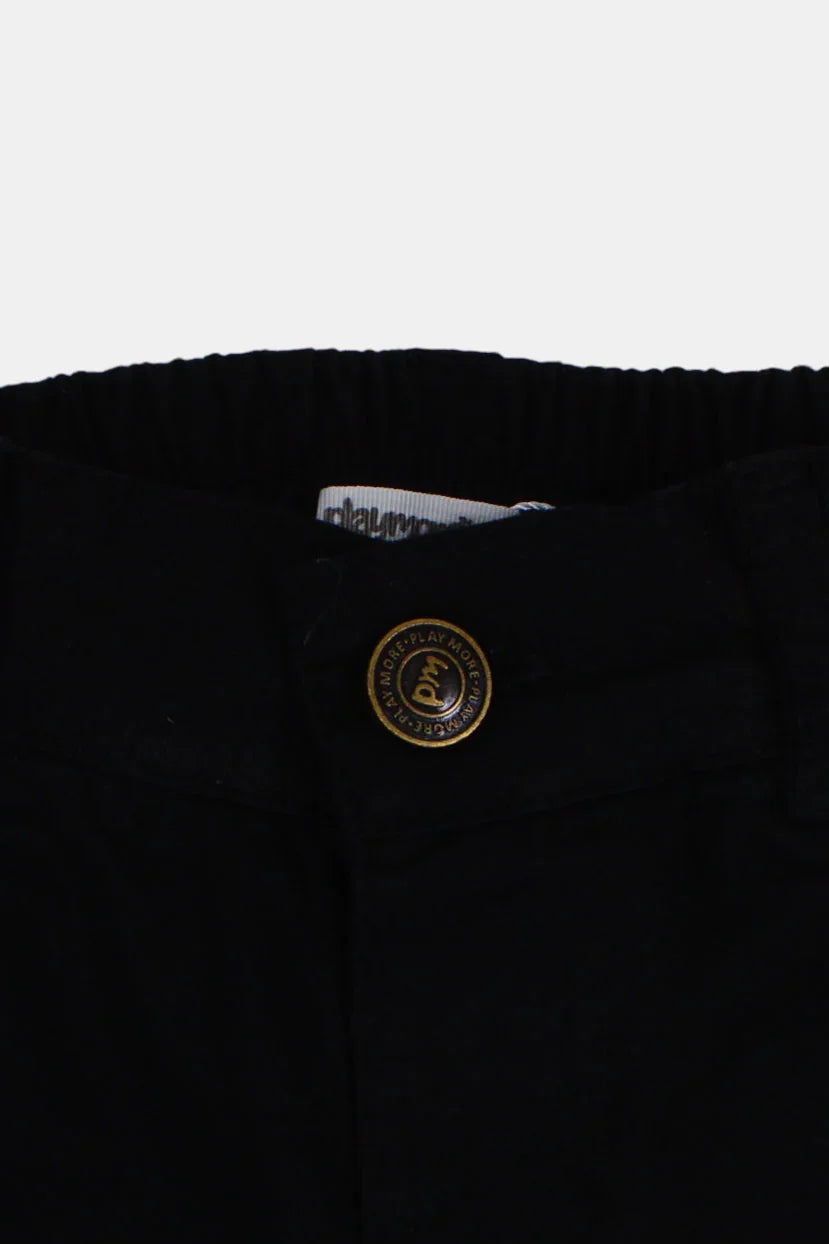 unisex baby gabardine pants – black - playmore