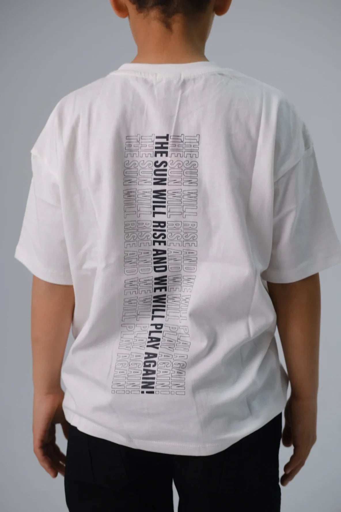 "the sun will rise" short-sleeved t-shirt – offwhite - playmore