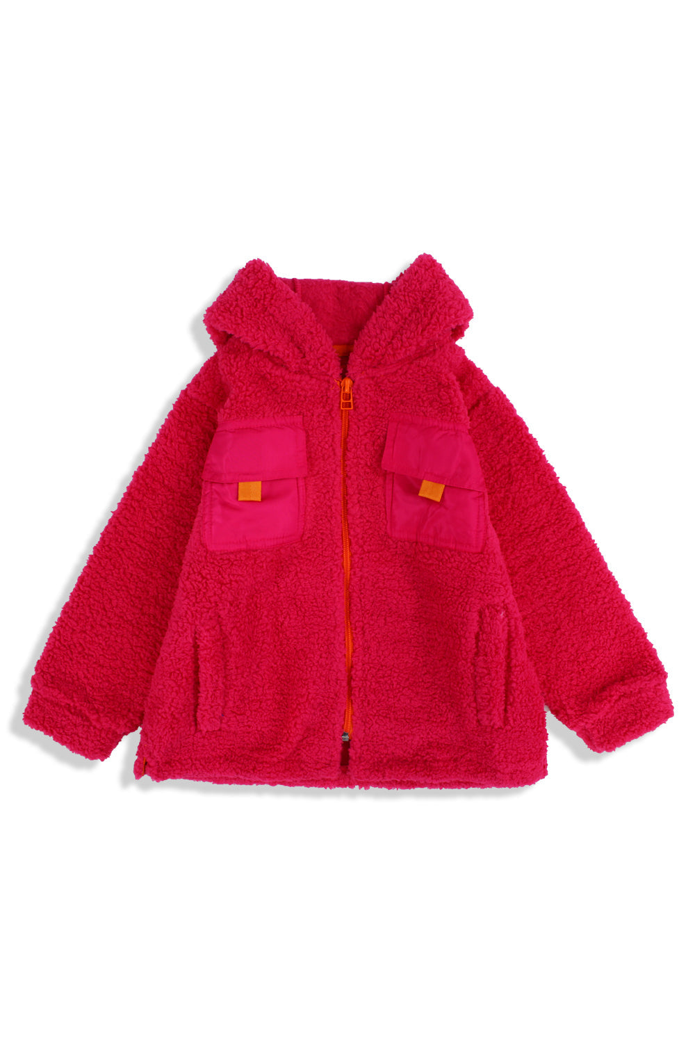 girls fleeced teddy jacket – fuchsia
