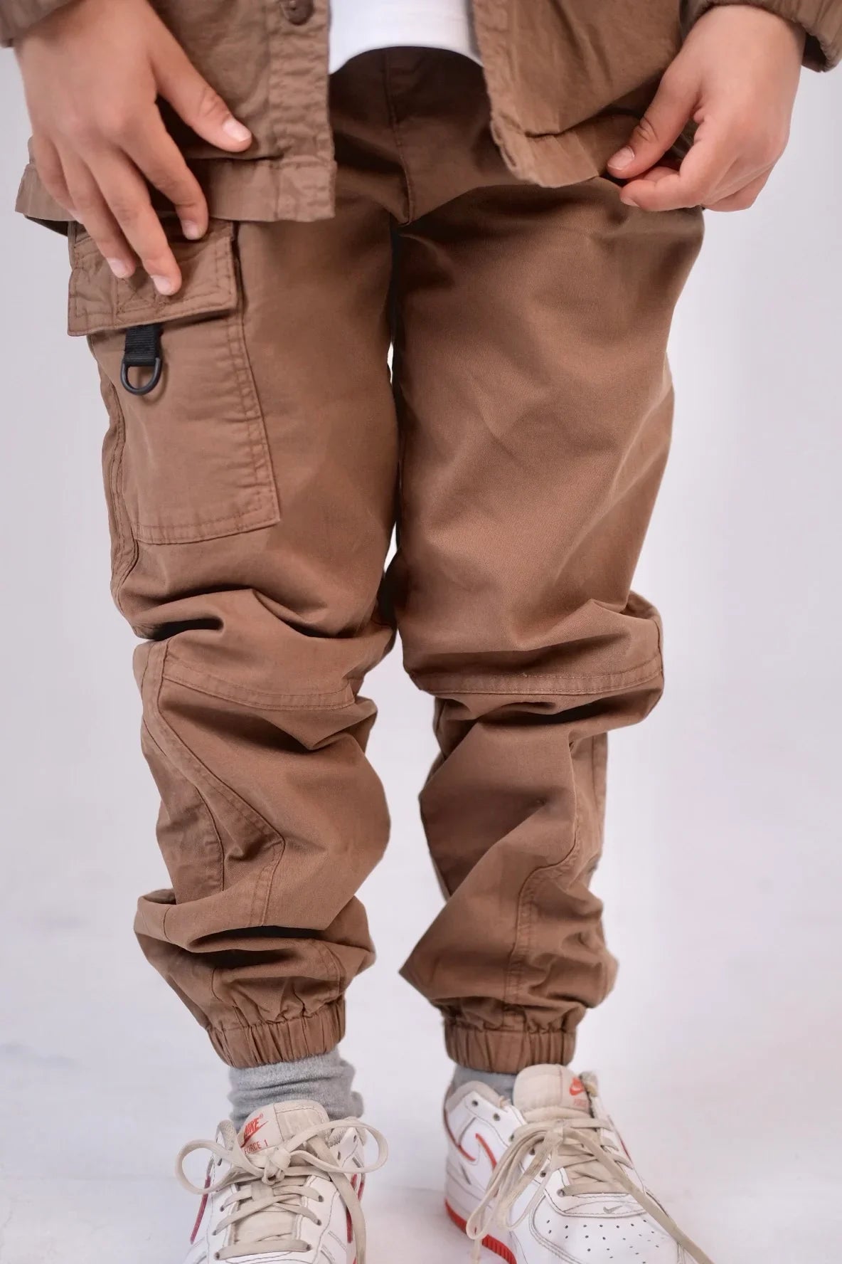 unisex kids brown outdoor gabardine pants - playmore