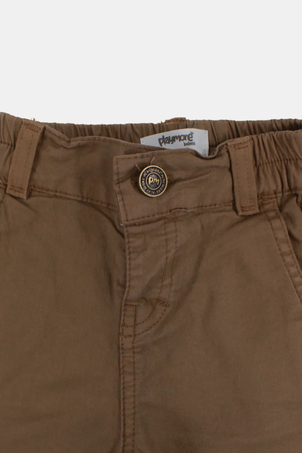unisex baby gabardine pants – brown - playmore
