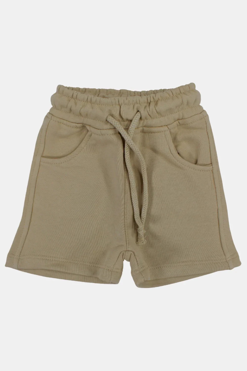 unisex baby cotton shorts – beige - playmore